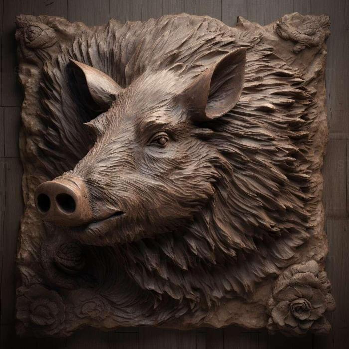 Nature and animals (WILDBOAR 1, NATURE_2169) 3D models for cnc